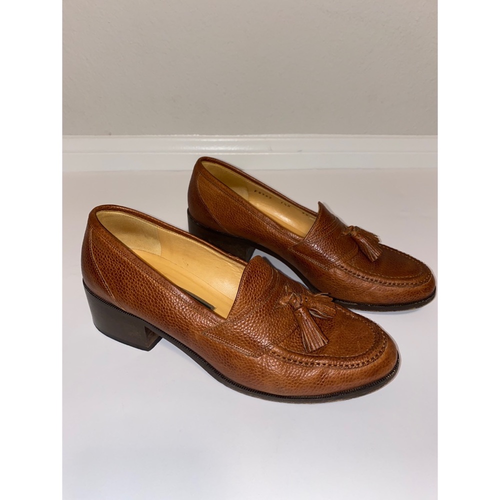 Cole Haan brown leather tassel loafers 7 1/2 Italy